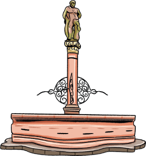 Heidelberg Herkulesbrunnen Grafik